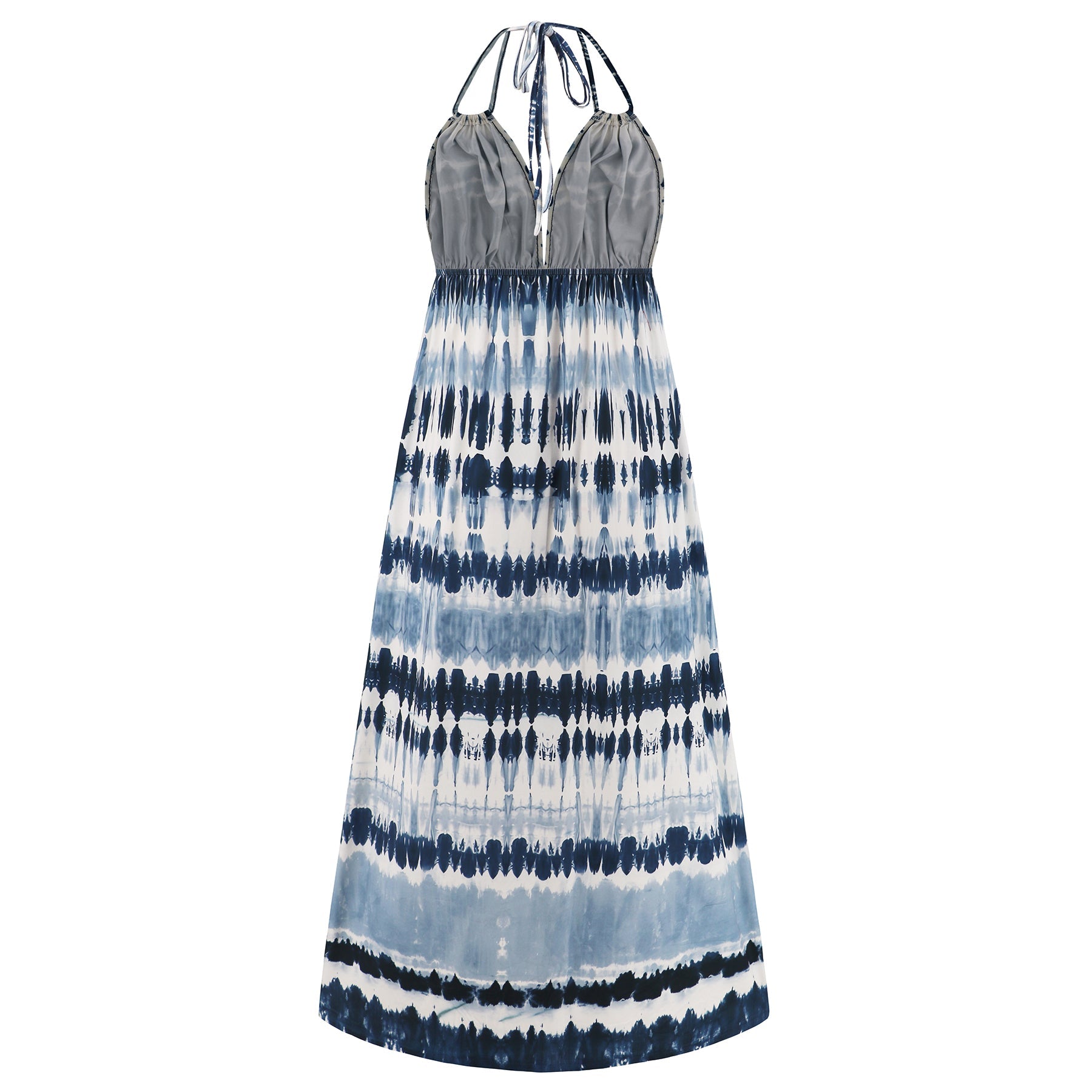 Beach Paradise Tie-Dye Maxi Dress - Navy