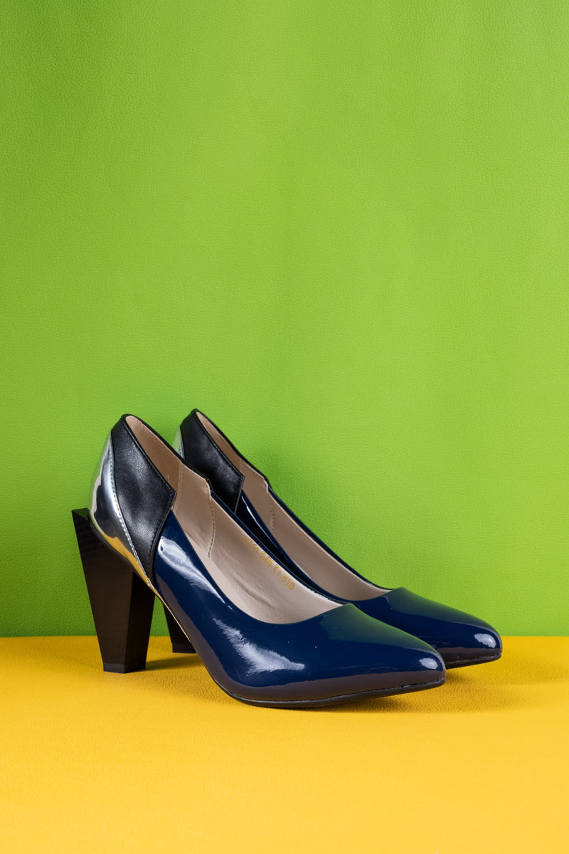 Jady Rose | Stay Stealth Leather Pump - Navy