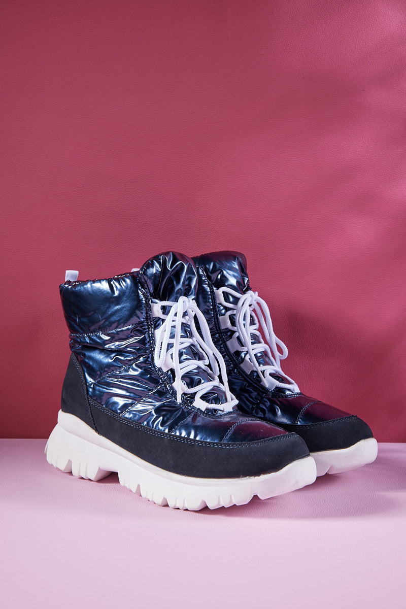 Frozen Princess | Stone Tyra Water-Repellent Snow Boot - Navy