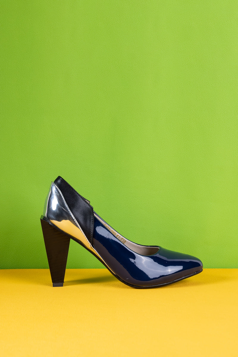 Jady Rose | Stay Stealth Leather Pump - Navy