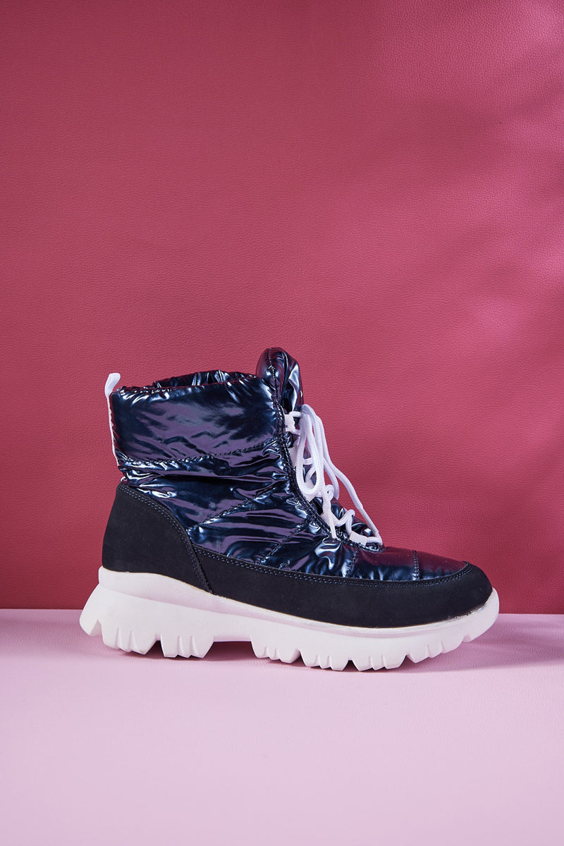 Frozen Princess | Stone Tyra Water-Repellent Snow Boot - Navy