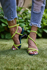 Jady Rose | Jojo Leather Strappy Heels - Green