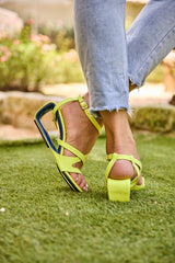 Jady Rose | Harbor Doll Leather Strappy Heels - Green