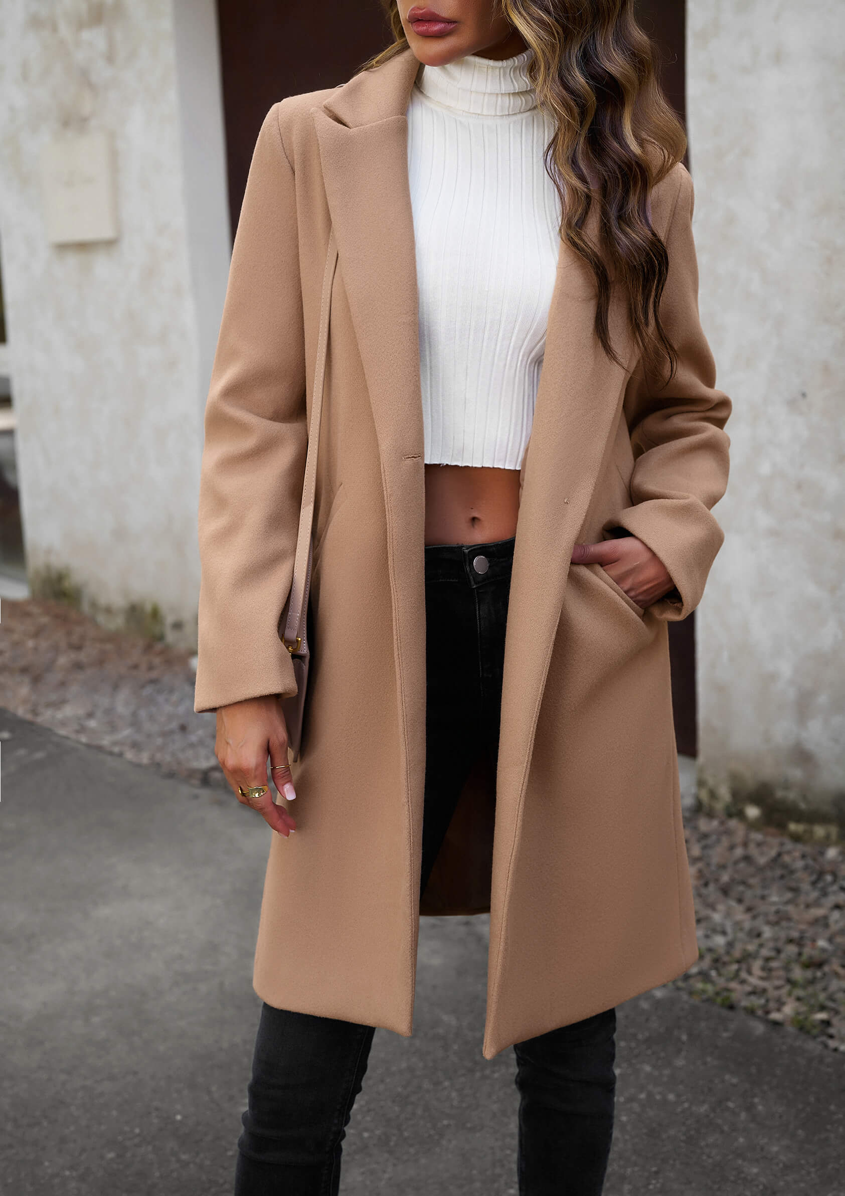 Uptown Girl Pocketed Boyfriend Jacket - Neutral