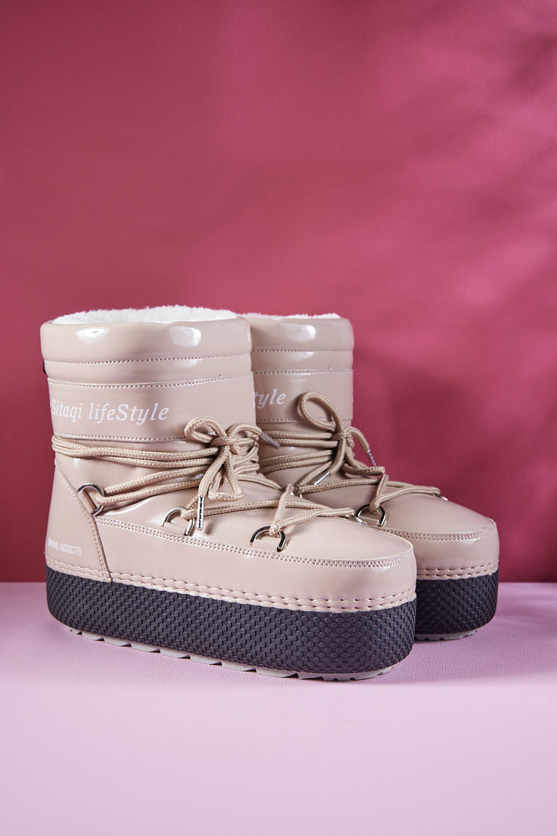 Frozen Princess | Moon Walker Water-Repellent Snow Boot - Neutral