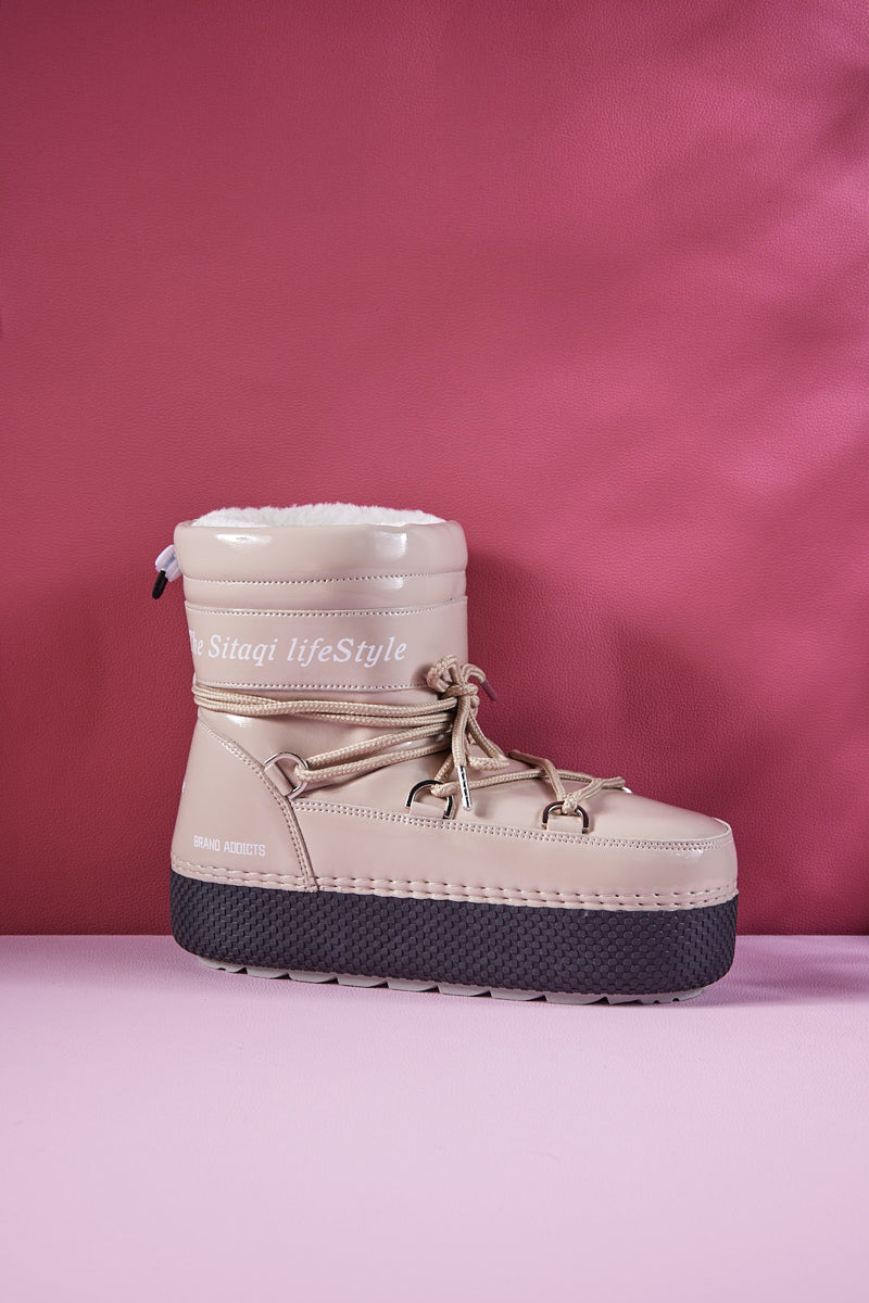 Frozen Princess | Moon Walker Water-Repellent Snow Boot - Neutral