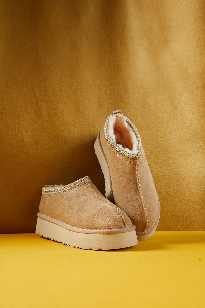 Smaibulun Ugg | Tassie X Tasman Platform Slipper Boot - Sand