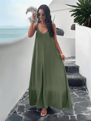 Olivian Pocketed Maxi Dress - Olive