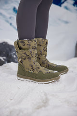 Frozen Princess | Alaska Camo Princess Water-Repellent Snow Boot - Olive