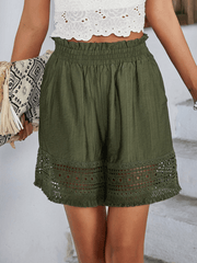 Florida High Rise Pocketed Lace Trim Shorts