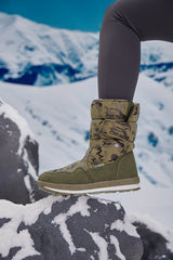 Frozen Princess | Alaska Camo Princess Water-Repellent Snow Boot - Olive