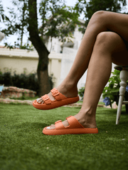 Maibulun | Marshmallow Step Double Strap Sandal - Orange