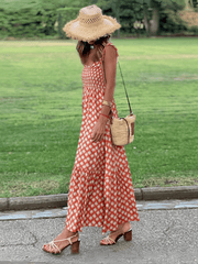 Rylee Strappy Printed Maxi Dress - Orange