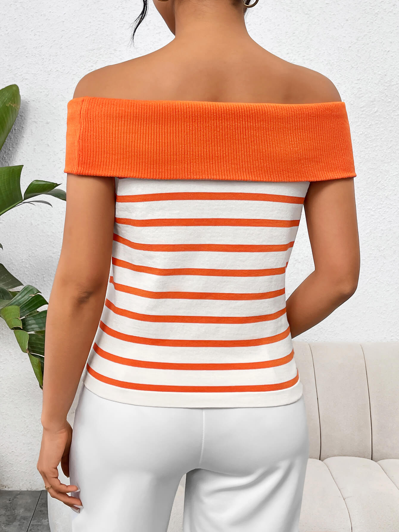 Shea Off The Shoulder Knit Top - Orange