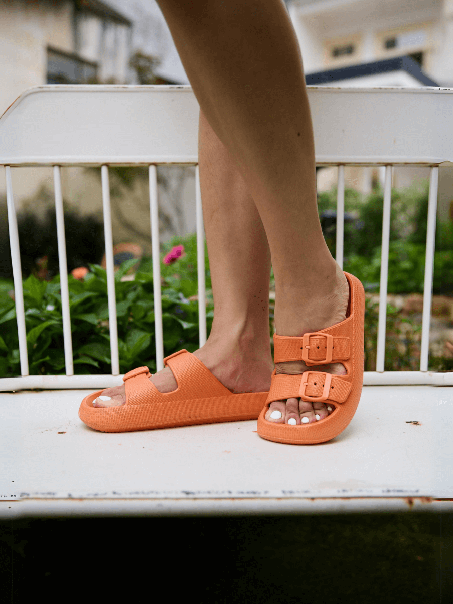 Maibulun | Marshmallow Step Double Strap Sandal - Orange