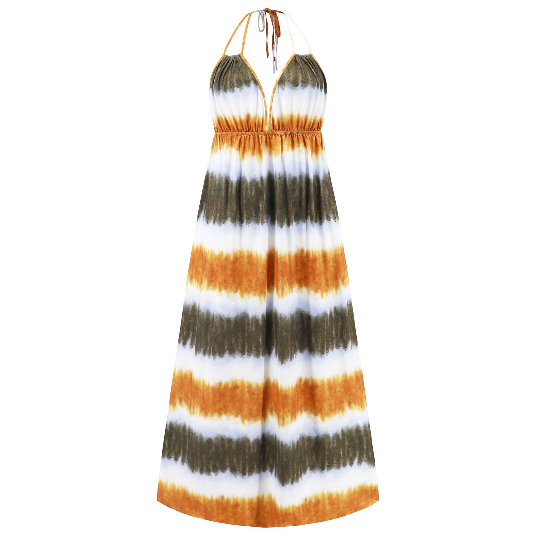 Beach Paradise Tie-Dye Maxi Dress - Orange