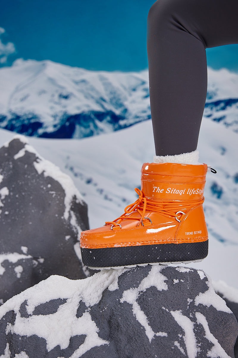 Frozen Princess | Moon Walker Water-Repellent Snow Boot - Orange