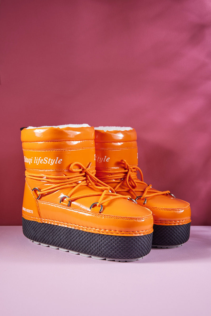 Frozen Princess | Moon Walker Water-Repellent Snow Boot - Orange