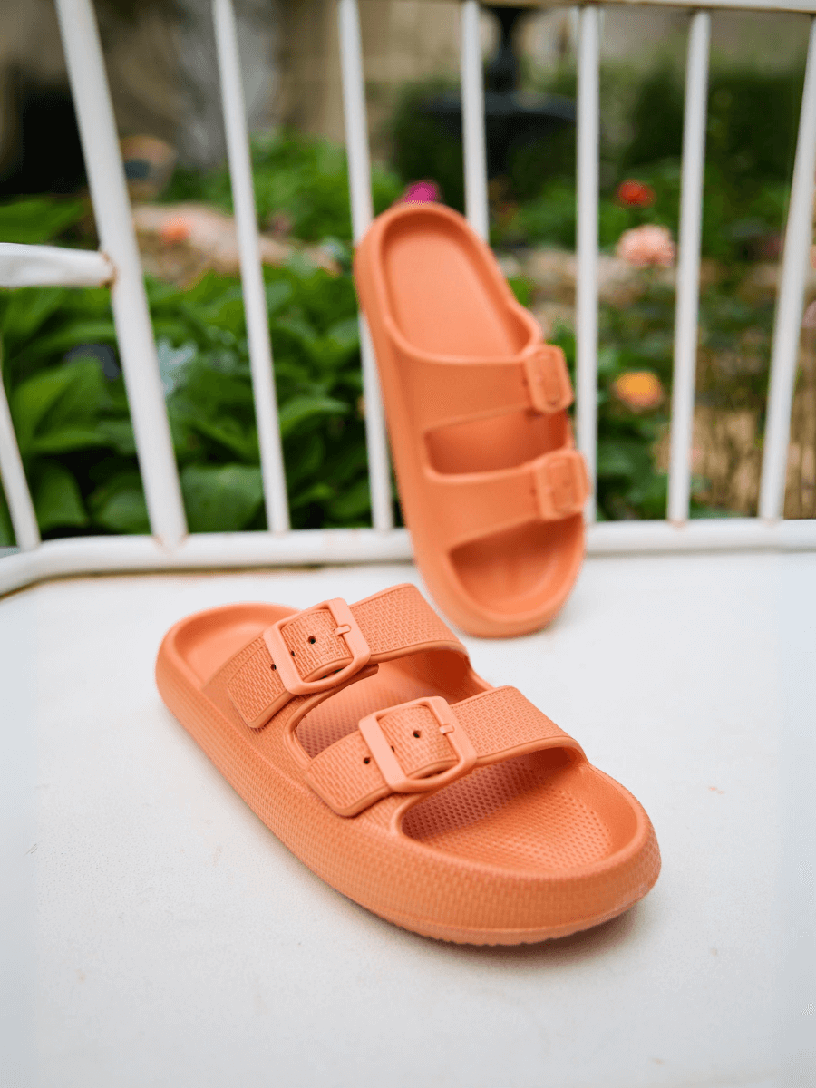 Maibulun | Marshmallow Step Double Strap Sandal - Orange