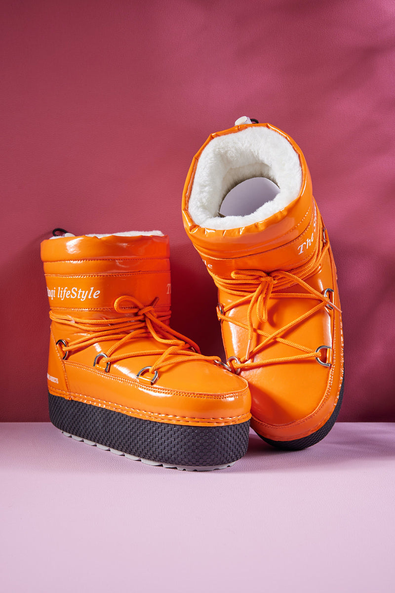 Frozen Princess | Moon Walker Water-Repellent Snow Boot - Orange