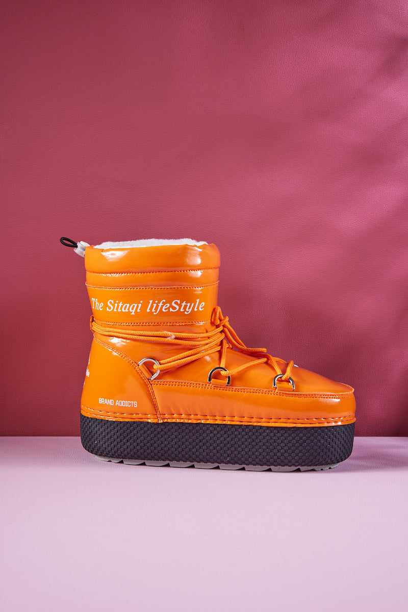 Frozen Princess | Moon Walker Water-Repellent Snow Boot - Orange