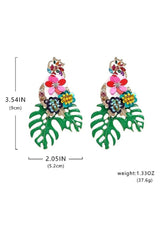 Palm Tree Flower Decored Earrings