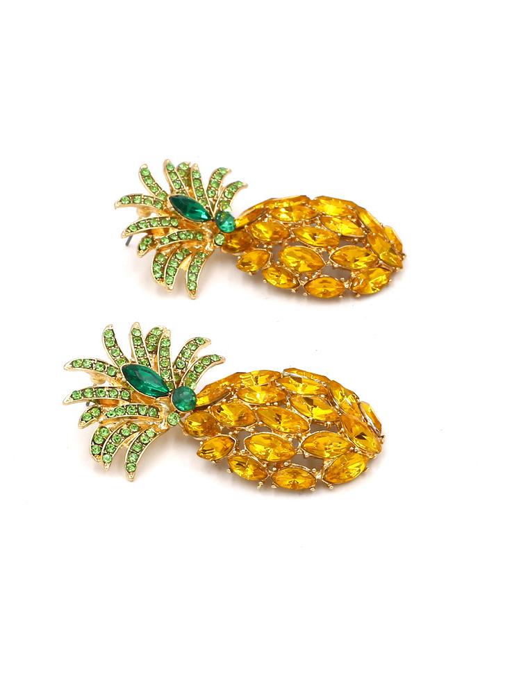 Pineapple Diamante Drop Earrings