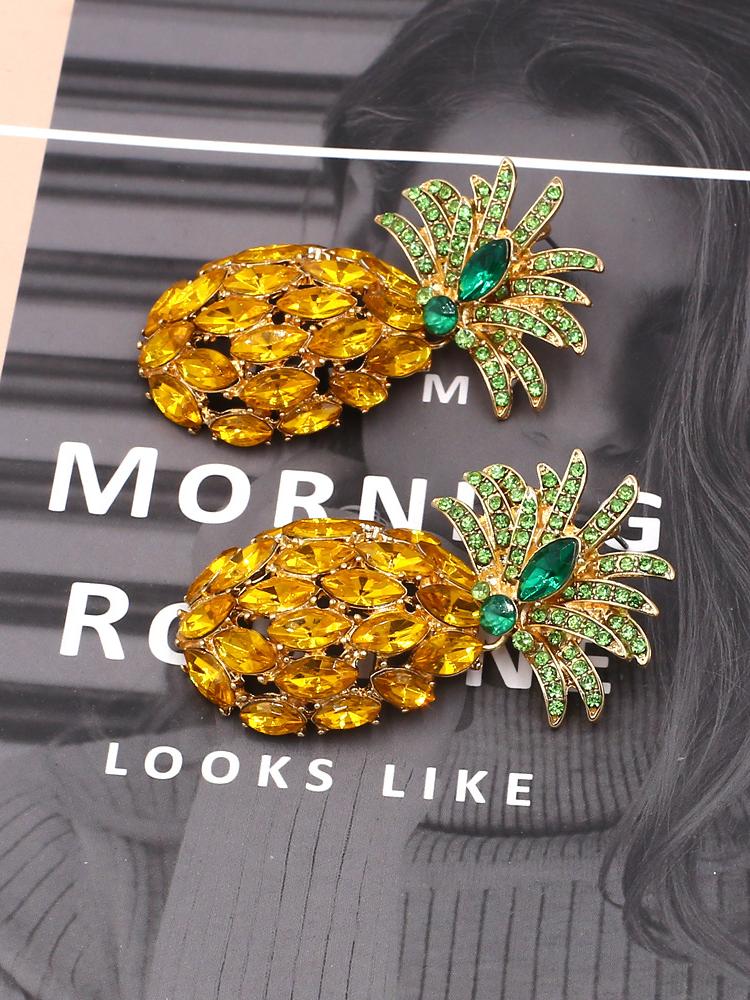 Pineapple Diamante Drop Earrings