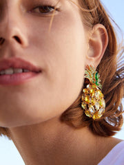 Pineapple Diamante Drop Earrings