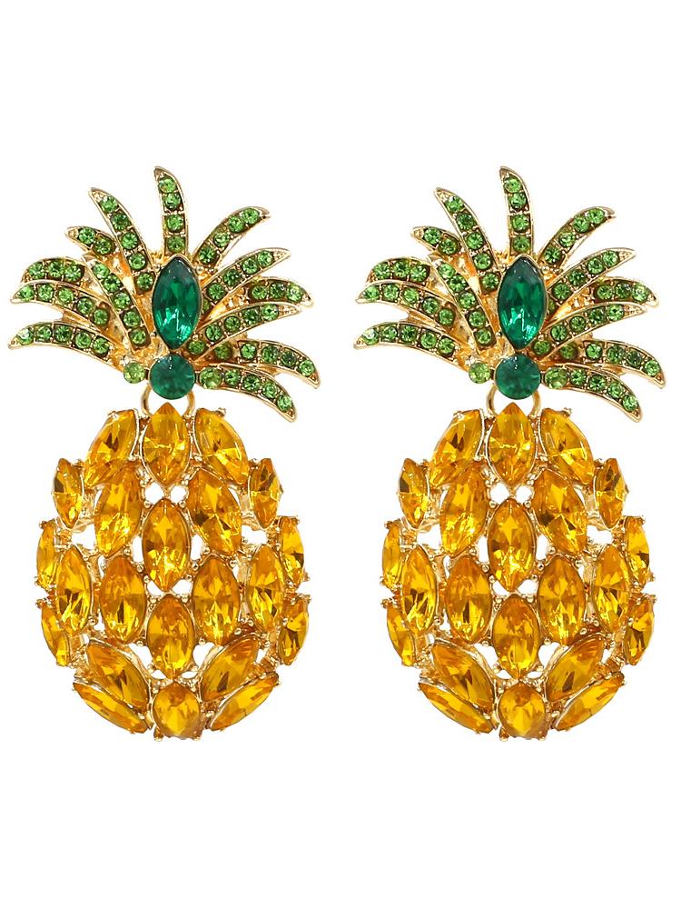 Pineapple Diamante Drop Earrings