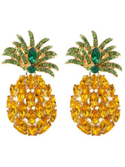 Pineapple Diamante Drop Earrings