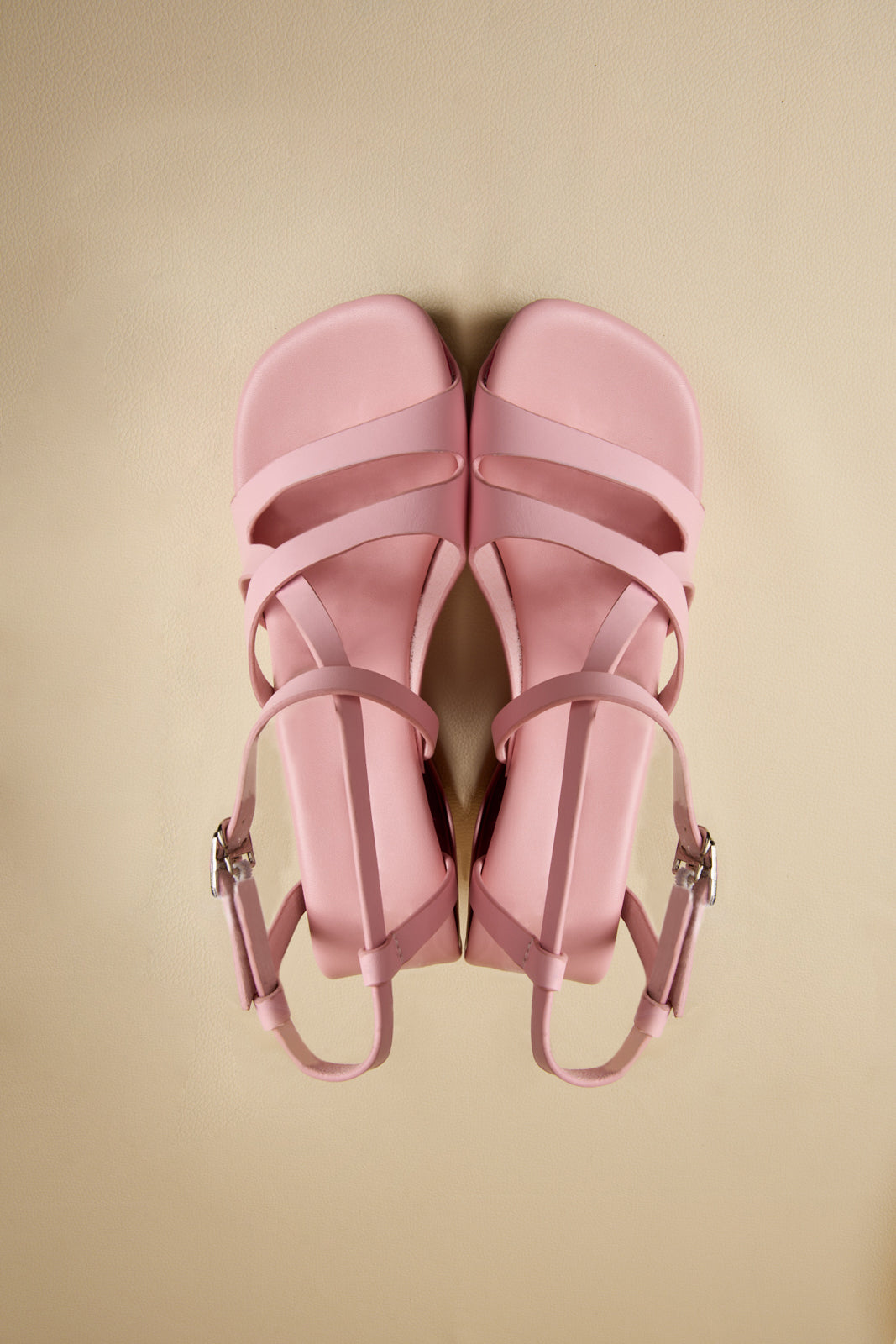 Jady Rose | Eloise Leather Strappy Wedges- Pink