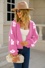 Field Of Daisies Knit Cardigan - Pink