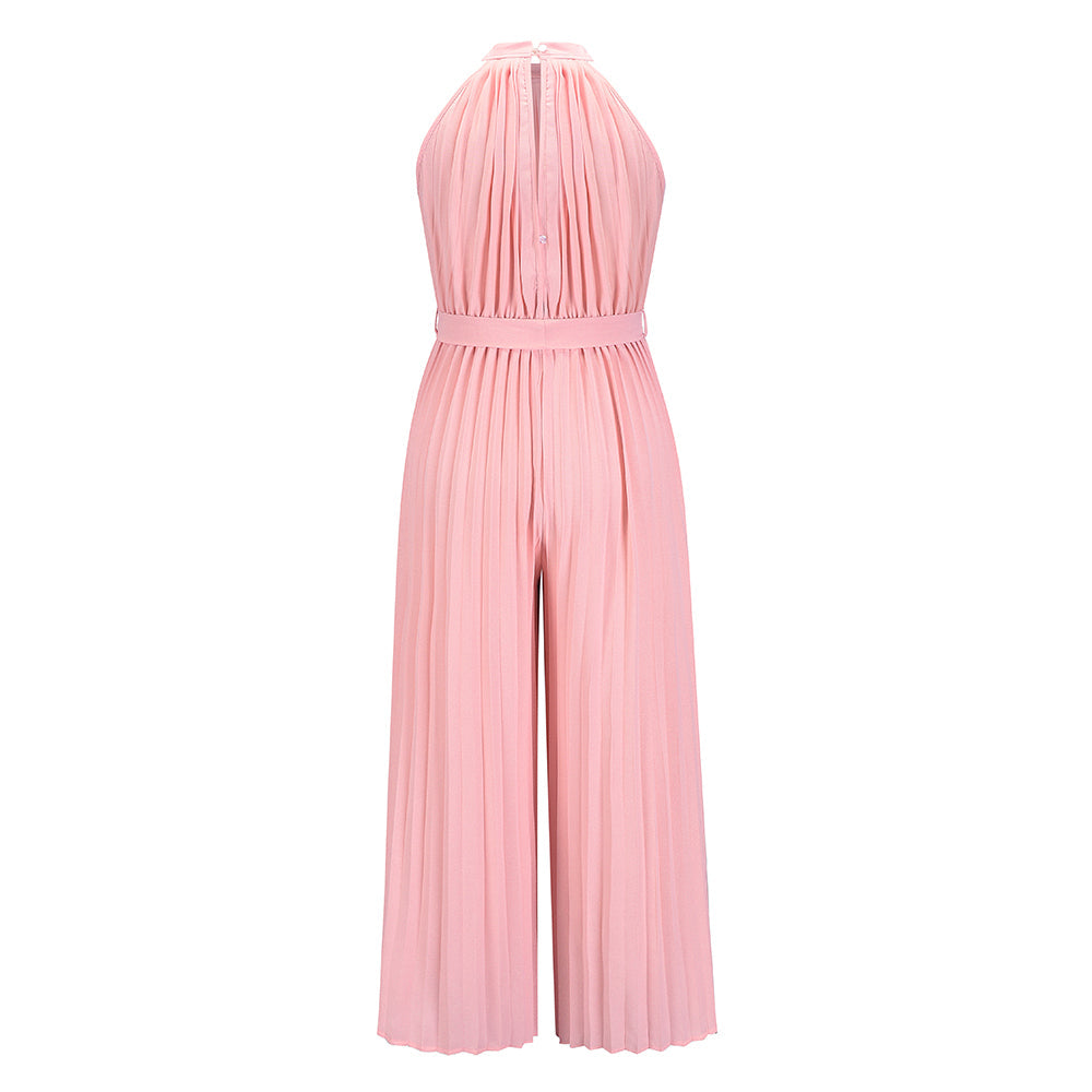 Walter Plisse Halter Neckline Jumpsuit