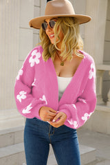 Field Of Daisies Knit Cardigan - Pink