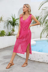 Pool Party Crochet Midi Dress - Pink