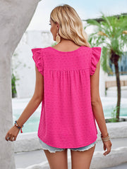 Meredith Short Ruffle Sleeve Top - Pink