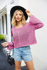 Lenora Long Sleeve Pullover Top - Pink