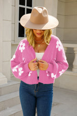 Field Of Daisies Knit Cardigan - Pink