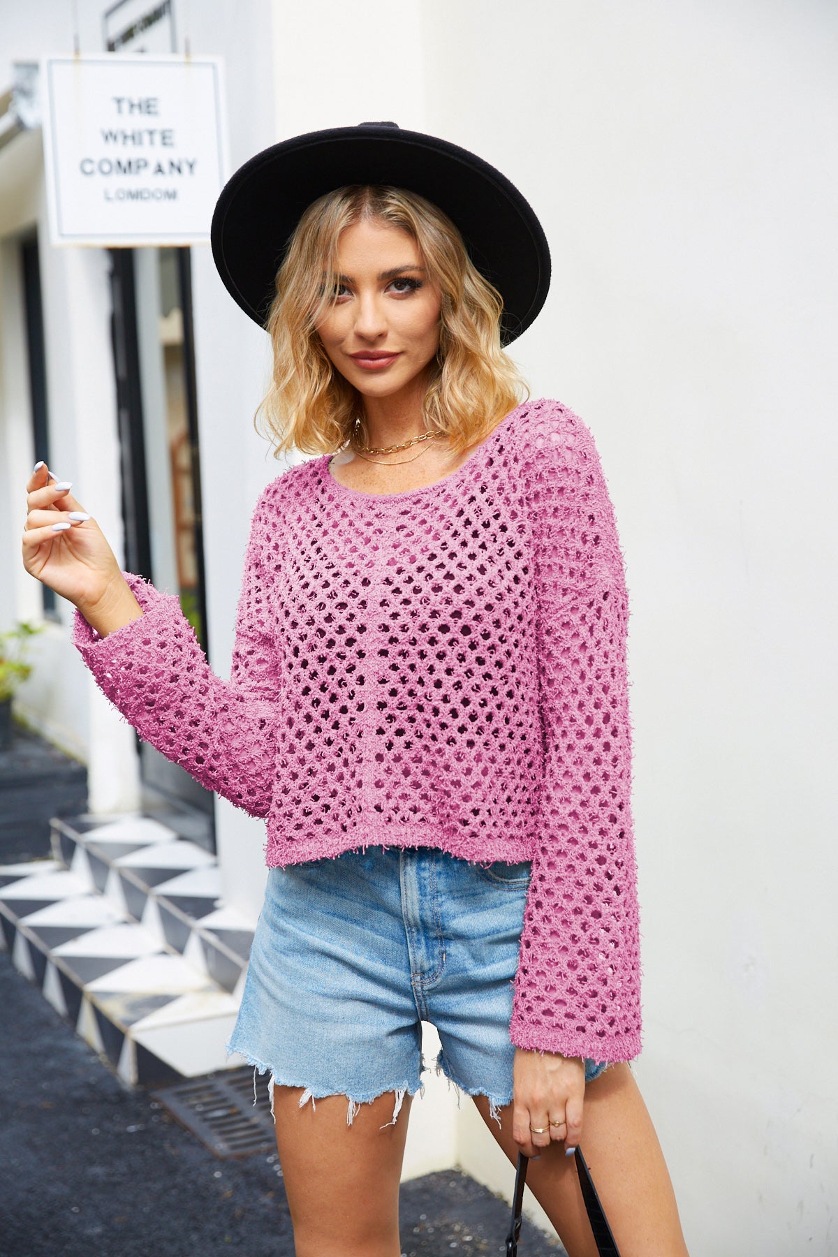 Lenora Long Sleeve Pullover Top - Pink