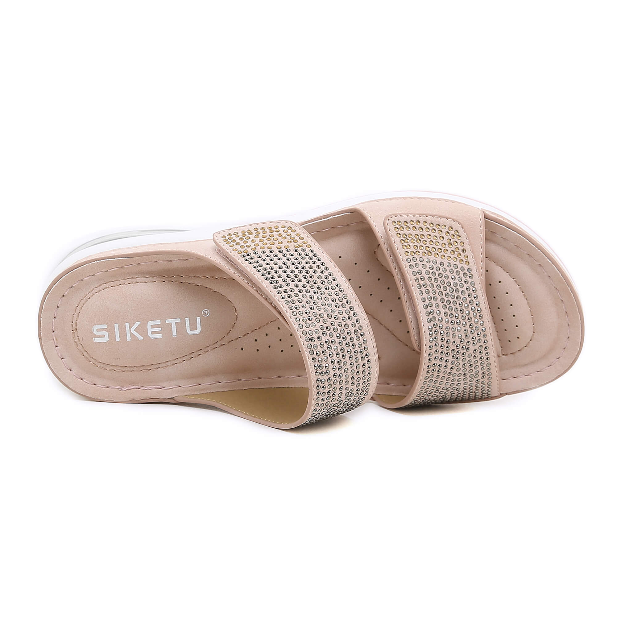 Siketu | Rhinestone Embellished Footbed Sandal