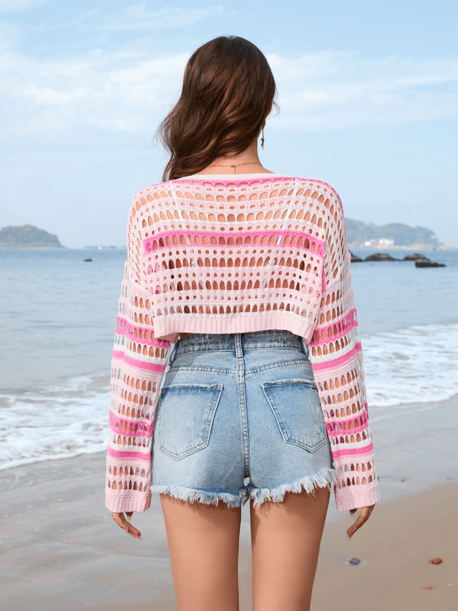 Novalie Cover Up Pullover Sweater - Pink