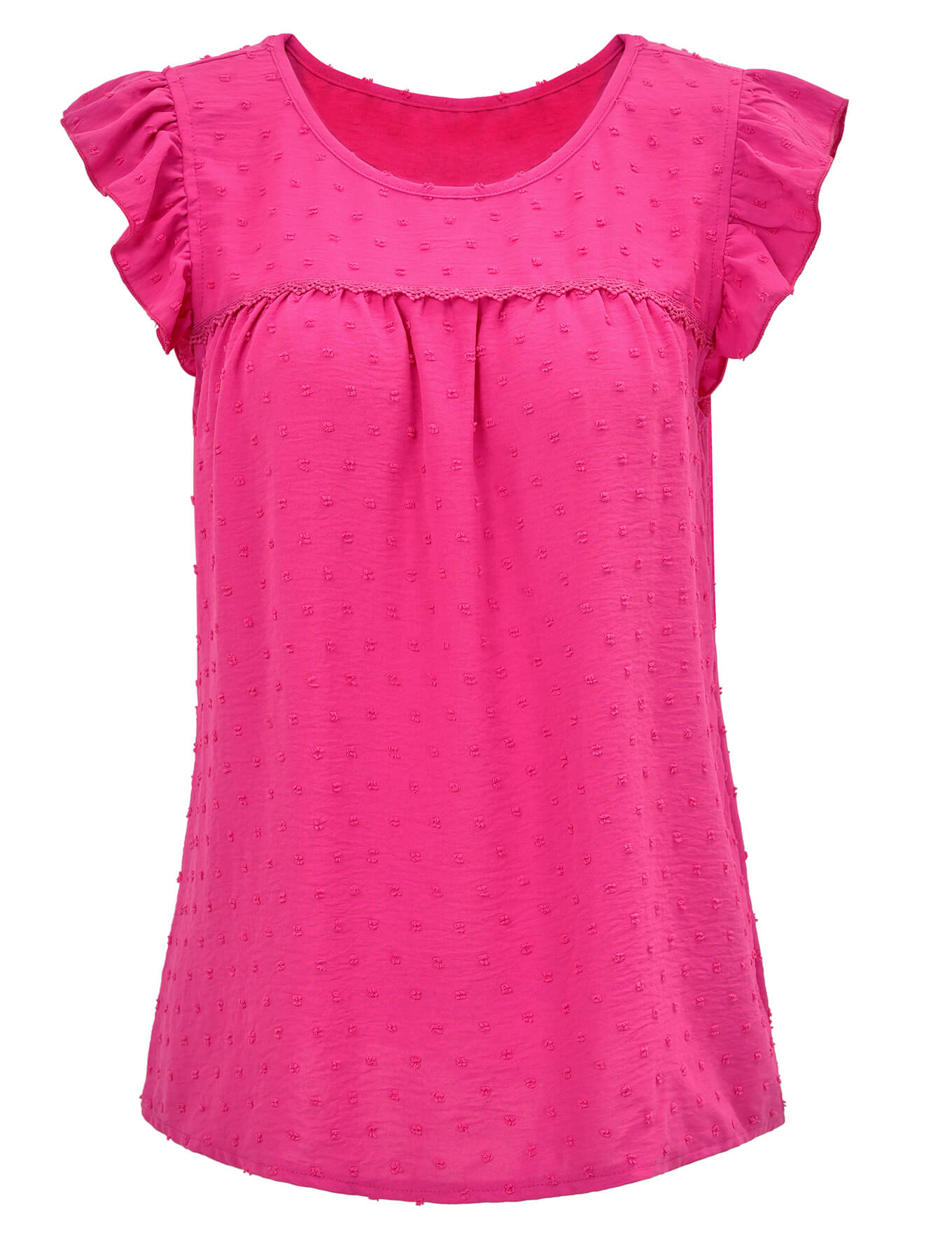 Meredith Short Ruffle Sleeve Top - Pink