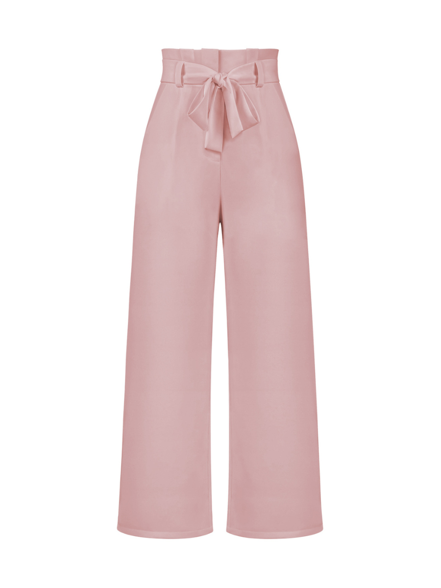 Iconic High Rise Pocketed Trouser Pants - Pink