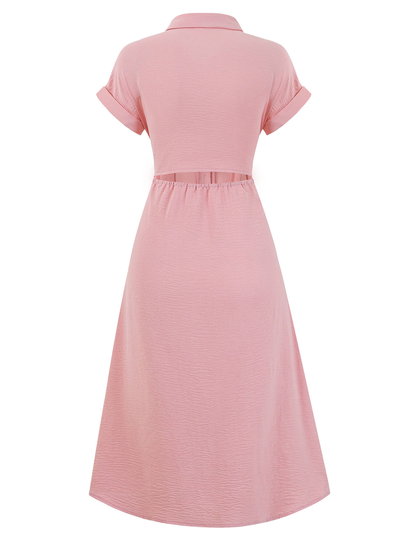 Abigail Collared Midi Shirt Dress - Pink