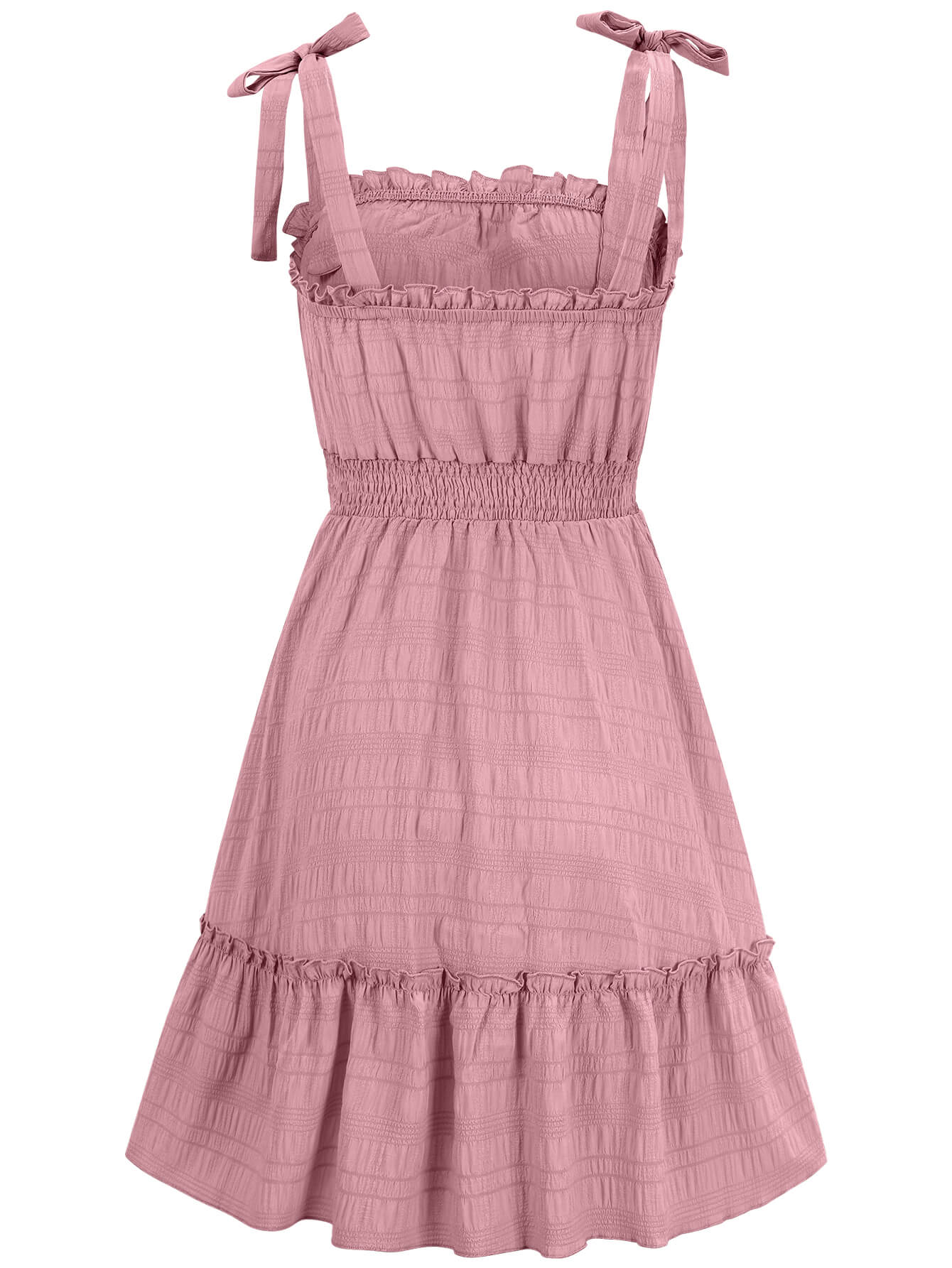 Barbados Shoulder Tie Mini Dress - Pink