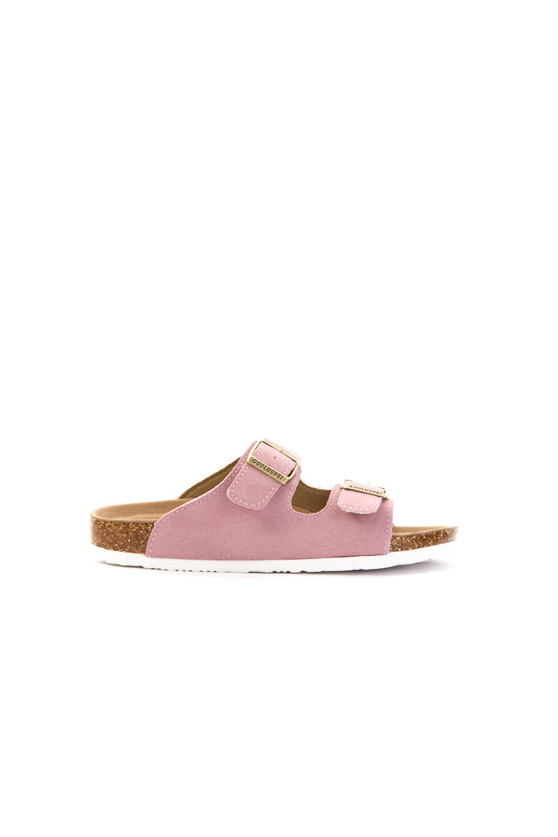 Maibulun | Double Strap Suede Footbed Sandal - Pink