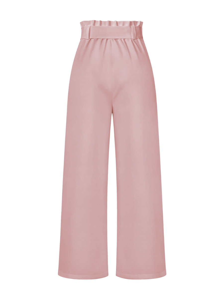 Iconic High Rise Pocketed Trouser Pants - Pink