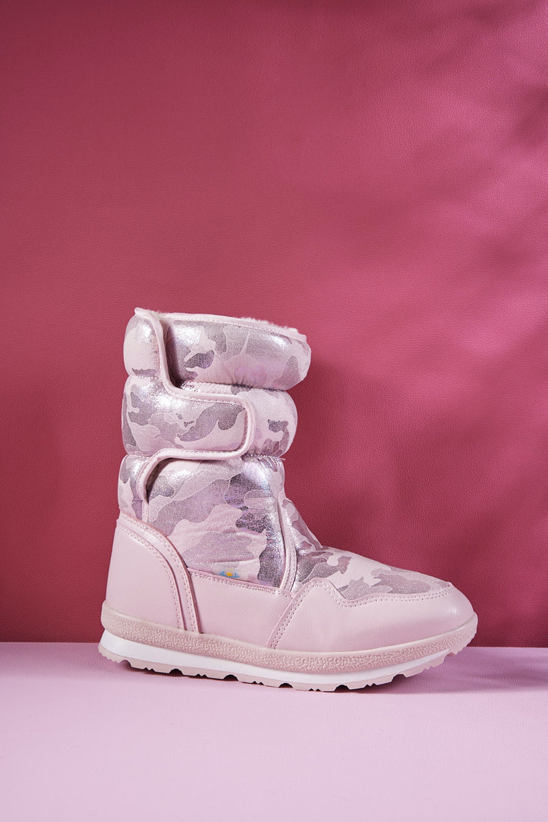 Frozen Princess | Alaska Camo Princess Water-Repellent Snow Boot - Pink