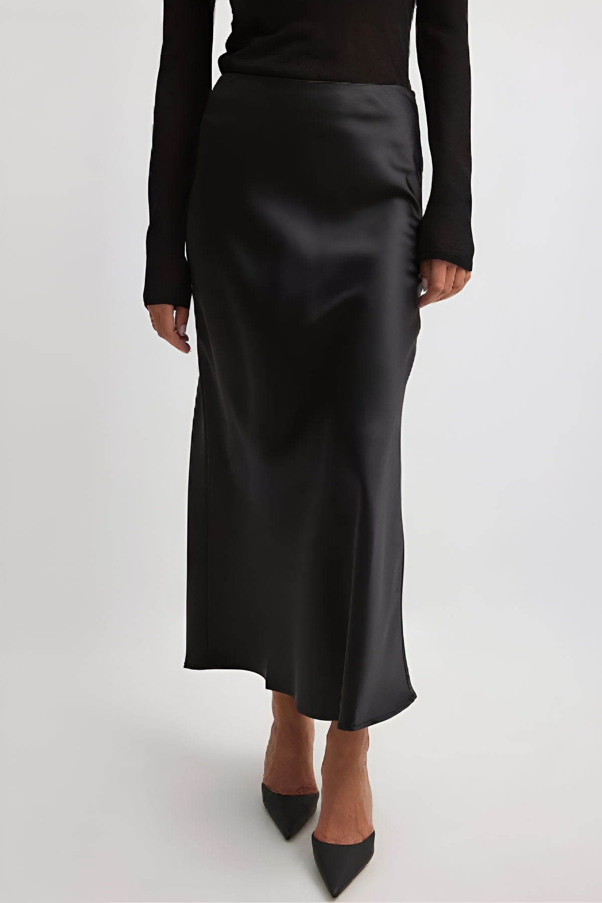 Alexandra Satin Midi Skirt